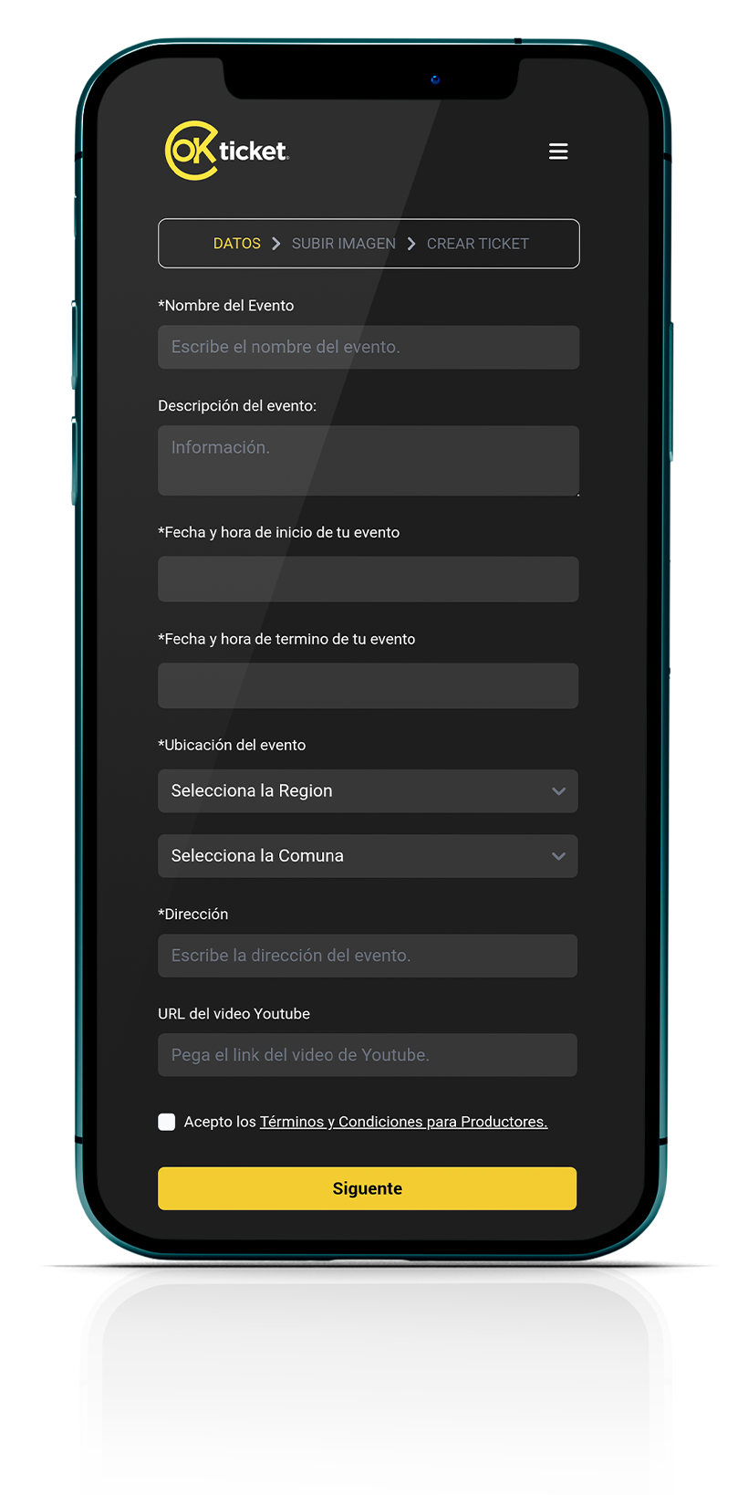 Datos del evento